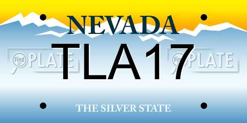 TLA17 Nevada License Plate