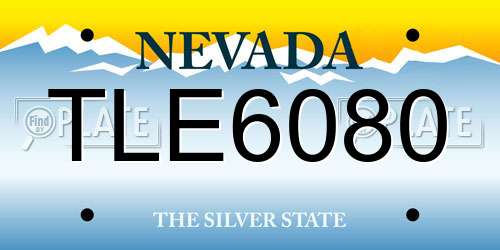 TLE6080 Nevada License Plate