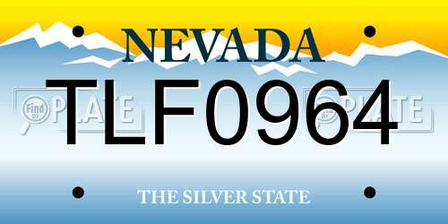 TLF0964 Nevada License Plate
