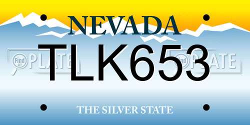 TLK653 Nevada License Plate