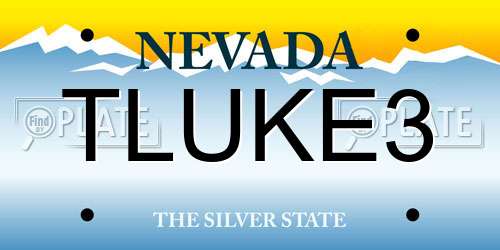 TLUKE3 Nevada License Plate