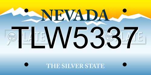 TLW5337 Nevada License Plate