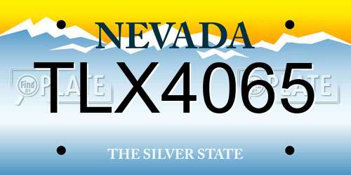 TLX4065 Nevada License Plate