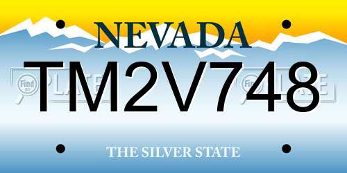 TM2V748 Nevada License Plate