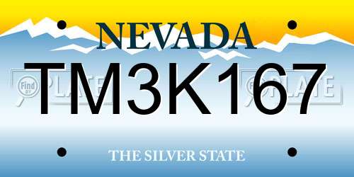 TM3K167 Nevada License Plate