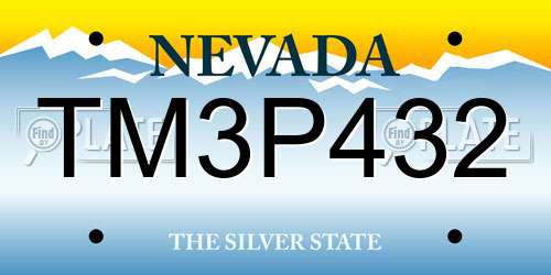 TM3P432 Nevada License Plate
