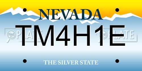 TM4H1E Nevada License Plate