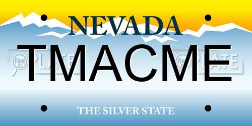 TMACME Nevada License Plate