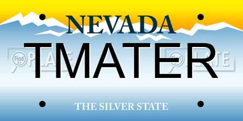 TMATER Nevada License Plate