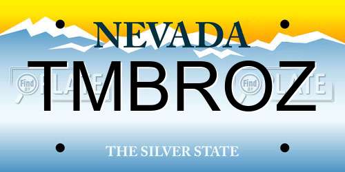 TMBROZ Nevada License Plate