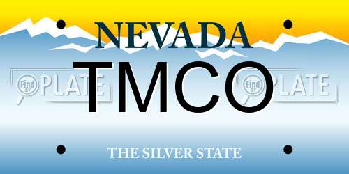 TMCO Nevada License Plate