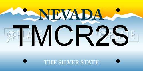 TMCR2S Nevada License Plate