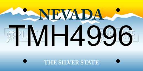 TMH4996 Nevada License Plate