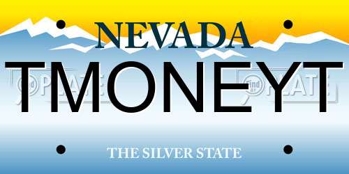 TMONEYT Nevada License Plate