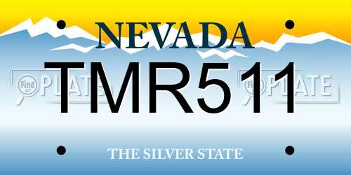TMR511 Nevada License Plate