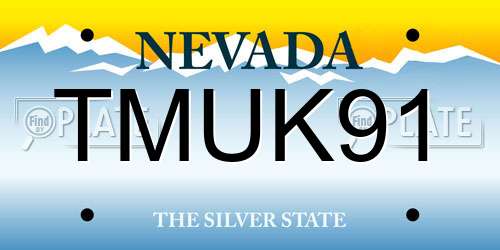 TMUK91 Nevada License Plate