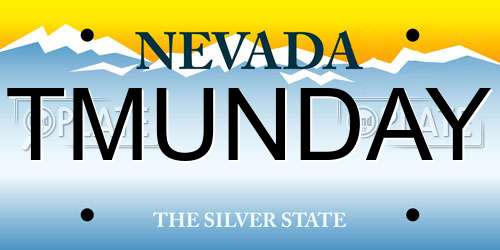 TMUNDAY Nevada License Plate