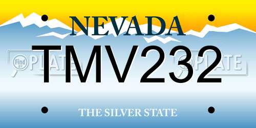 TMV232 Nevada License Plate