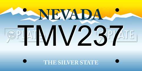 TMV237 Nevada License Plate