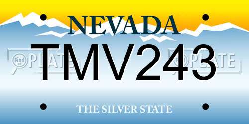 TMV243 Nevada License Plate