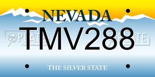 TMV288 Nevada License Plate