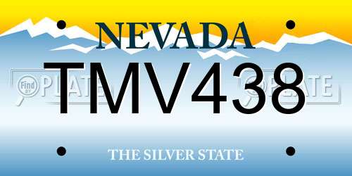 TMV438 Nevada License Plate