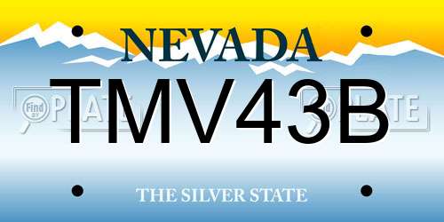 TMV43B Nevada License Plate