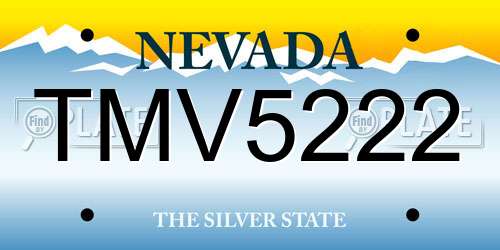 TMV5222 Nevada License Plate