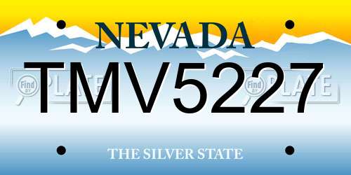 TMV5227 Nevada License Plate