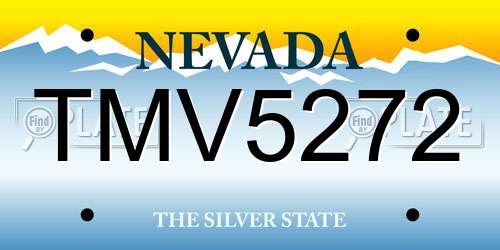 TMV5272 Nevada License Plate