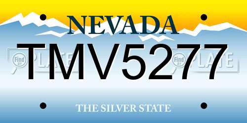 TMV5277 Nevada License Plate