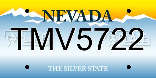 TMV5722 Nevada License Plate