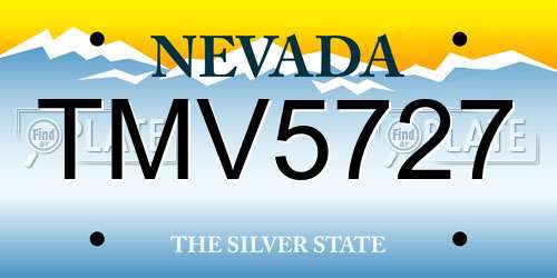 TMV5727 Nevada License Plate