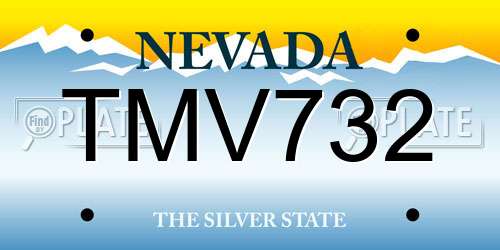 TMV732 Nevada License Plate