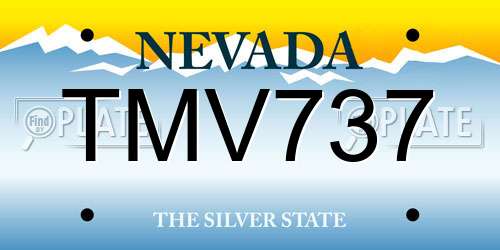 TMV737 Nevada License Plate