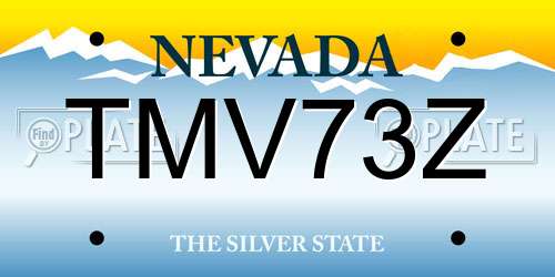 TMV73Z Nevada License Plate