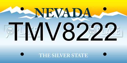 TMV8222 Nevada License Plate