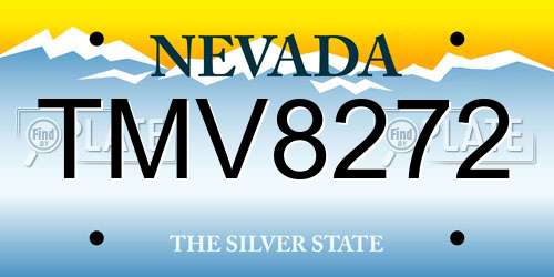 TMV8272 Nevada License Plate