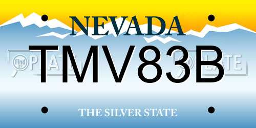 TMV83B Nevada License Plate