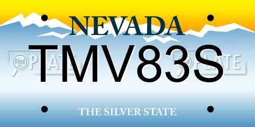 TMV83S Nevada License Plate