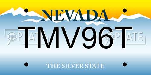 TMV96T Nevada License Plate