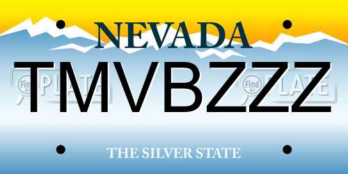 TMVBZZZ Nevada License Plate