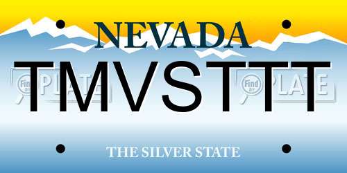 TMVSTTT Nevada License Plate