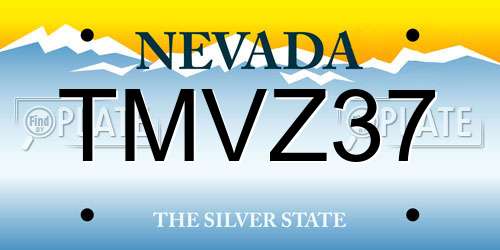 TMVZ37 Nevada License Plate