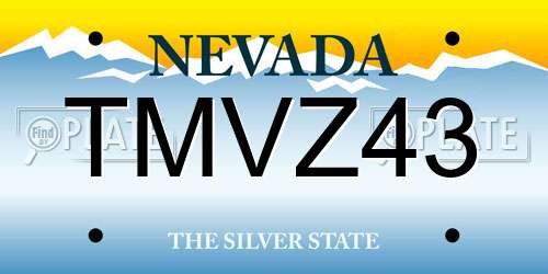 TMVZ43 Nevada License Plate