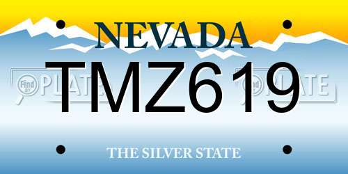 TMZ619 Nevada License Plate
