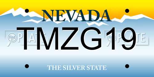 TMZG19 Nevada License Plate