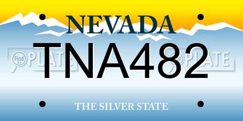 TNA482 Nevada License Plate