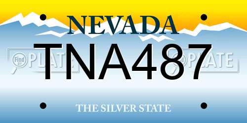 TNA487 Nevada License Plate