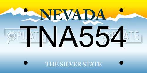TNA554 Nevada License Plate